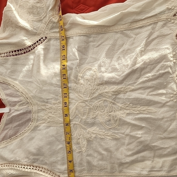 Lapis Peasant Cottagecore Embroidered tunic top Boho Bohemian Monochromatic - Picture 13 of 15